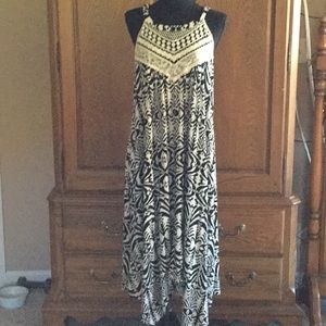Lace embellished Black and Tan sundress